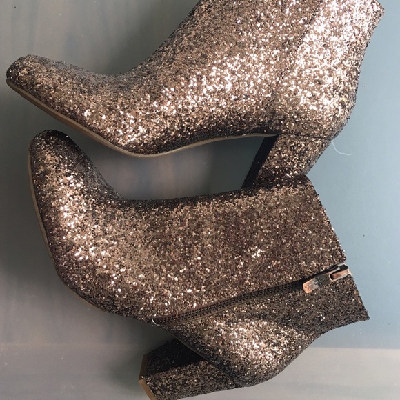 BCBGeneration Shoes - BCBGeneration "CHARM" rose gold glitter boots